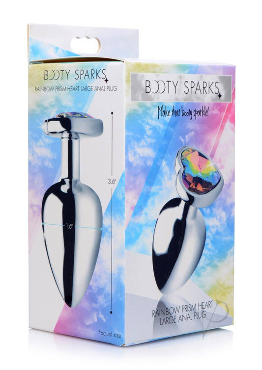 Booty Sparks Rainbow Prism Heart Anal Plug - Large