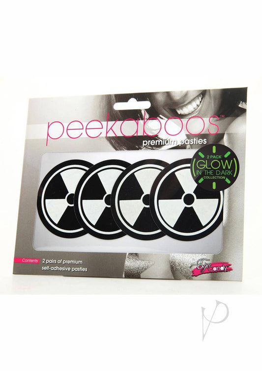 Peekaboo Glow In The Dark Hazmat Pasties - Black/Green