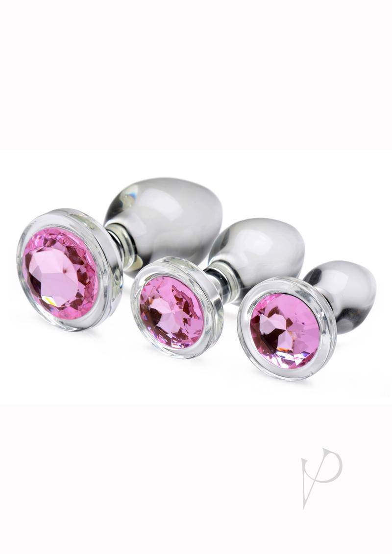 Booty Sparks Pink Gem Glass Plug Set - Chambre Rouge