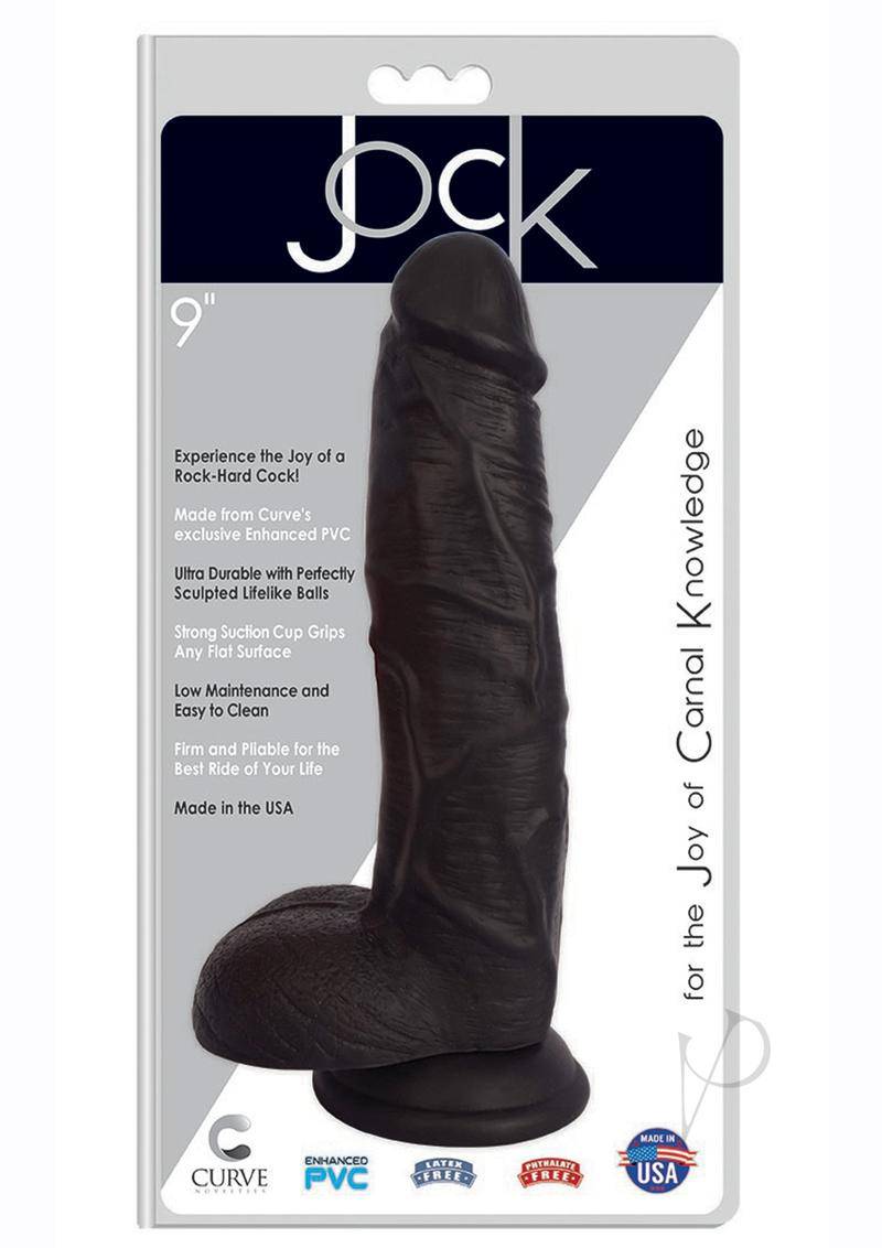 Jock Realistic Dildo with Balls 9in - Black