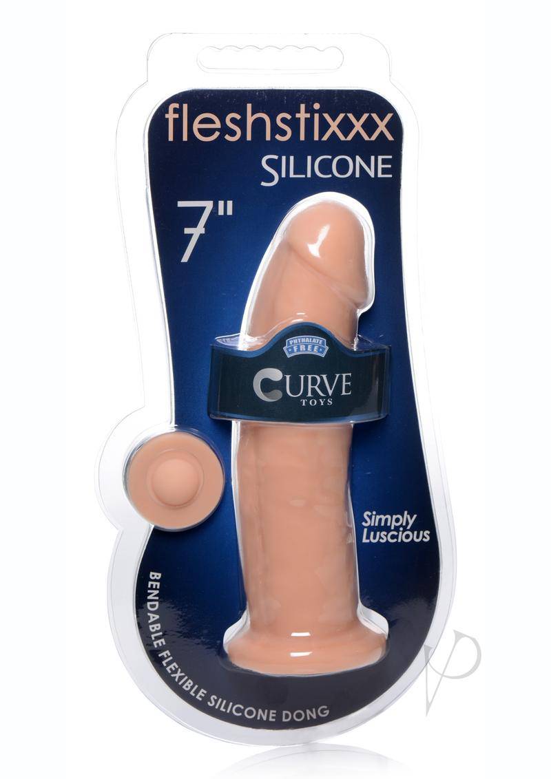 Fleshstixxx Silicone Bendable Dong 7in - Vanilla