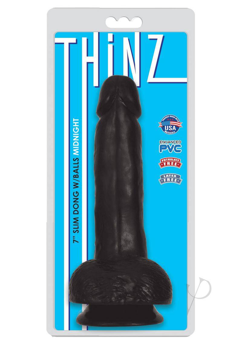 Thinz Slim Dong with Balls 7in - Black