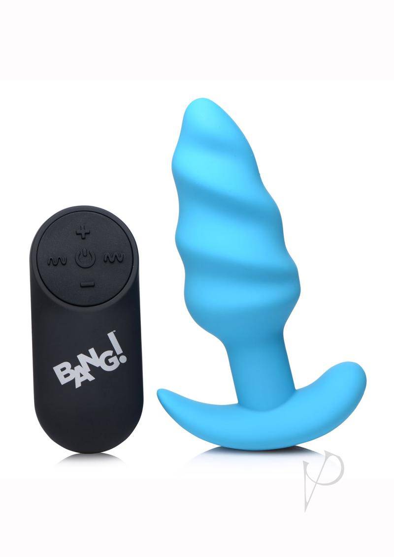 Bang 21x Vibe Swirl Plug W/remote Blue - Chambre Rouge