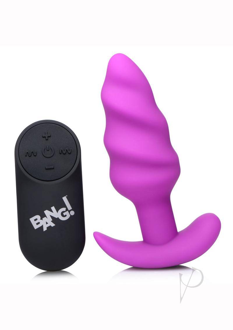 Bang 21x Vibe Swirl Plug W/remote Purple - Chambre Rouge