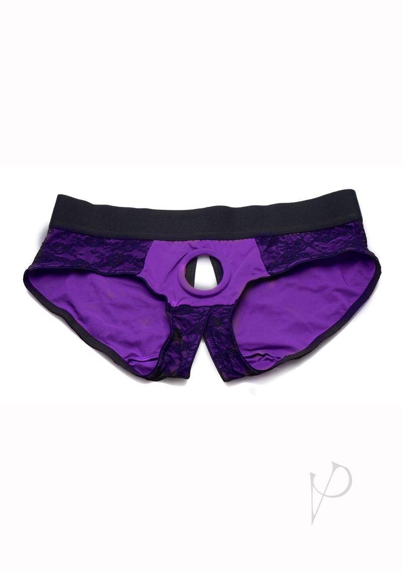 Strap U Lace Envy Crotchless S/m Purple - Chambre Rouge