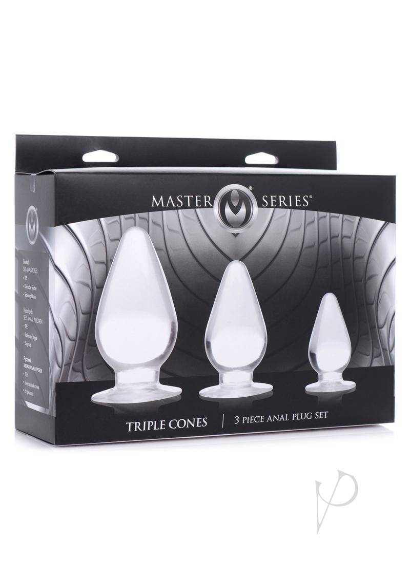 Master Series Triple Cones Anal Plug Set - Clear