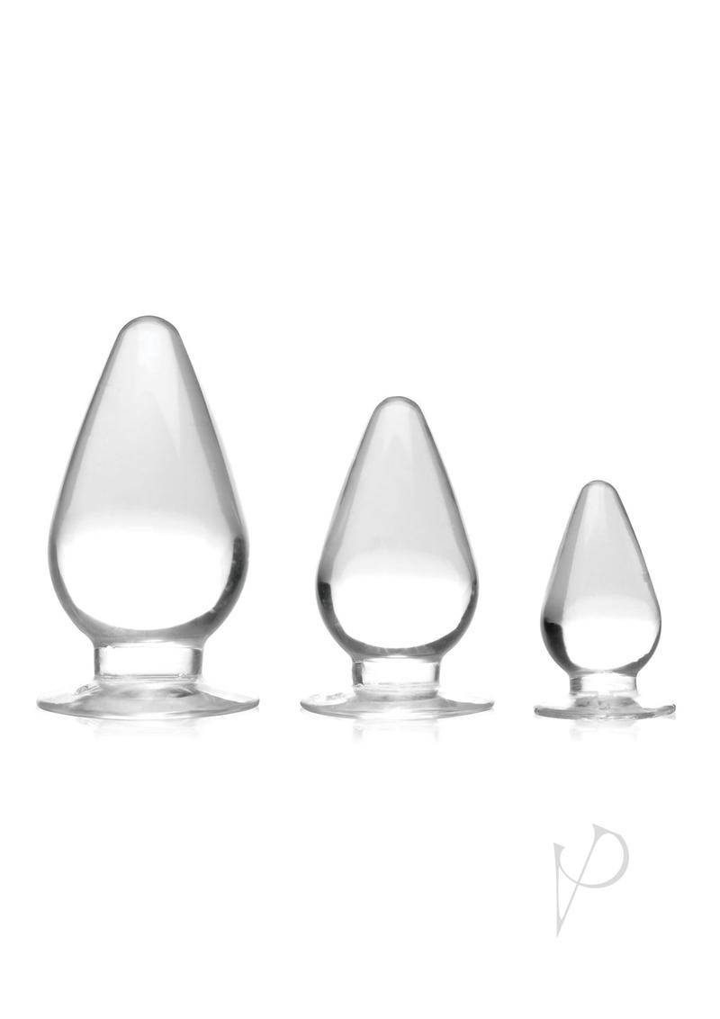 Ms Triple Cones 3pc Anal Plug Set Clear - Chambre Rouge