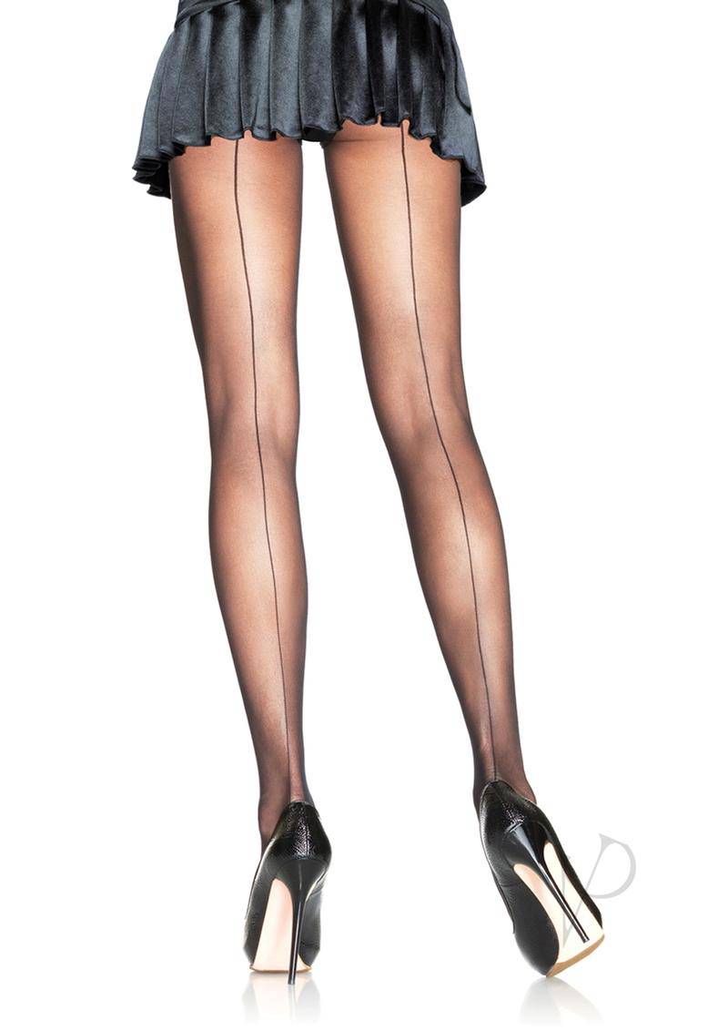 Leg Avenue Backseam Sheer Pantyhose - 1X-2X - Black