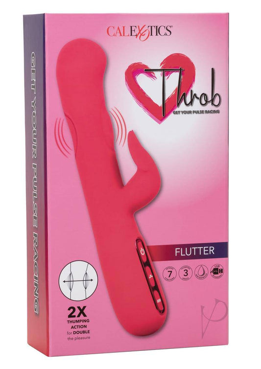 Throb Flutter Silicone Rechargeable Vibrator - Pink