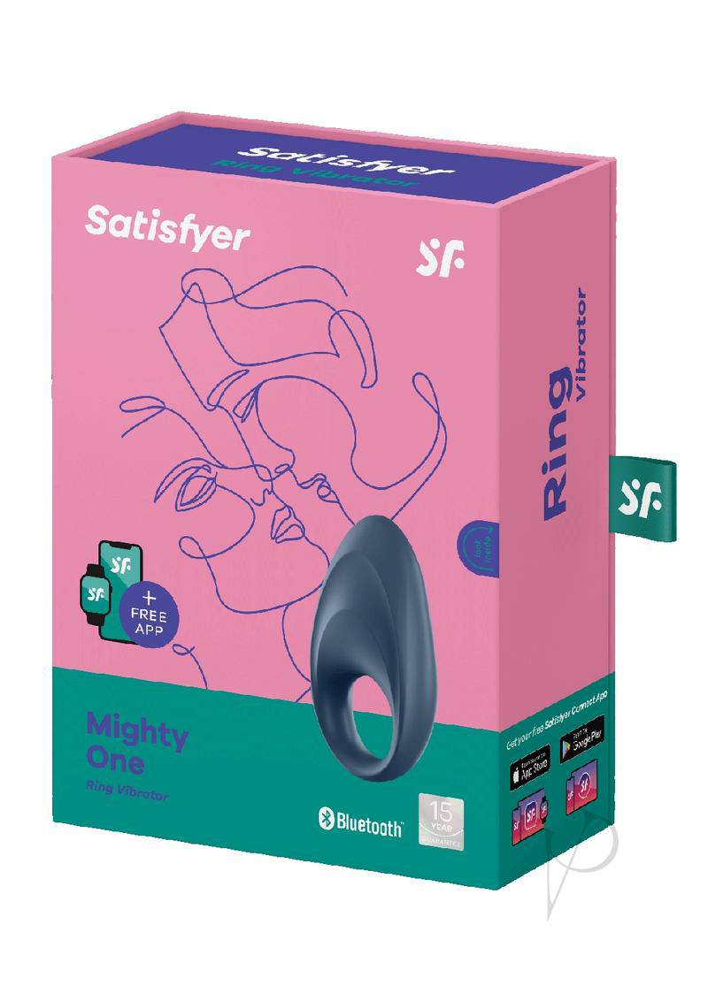 Satisfyer Mighty One Rechargeable Silicone Couple`s Ring - Blue