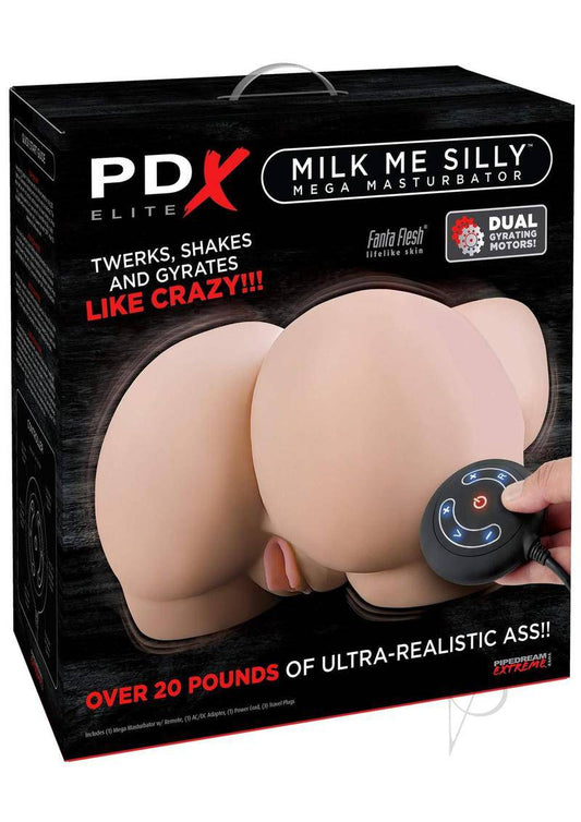 PDX Elite Milk Me Silly Plug In Pussy and Ass Mega Masturbator with Remote Control - Vanilla