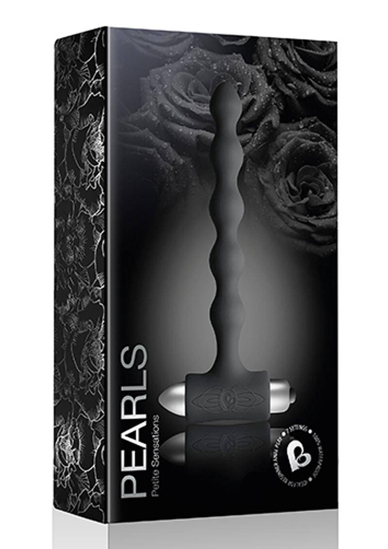 Petite Sensations Pearls Silicone Vibrating Anal Probe - Black