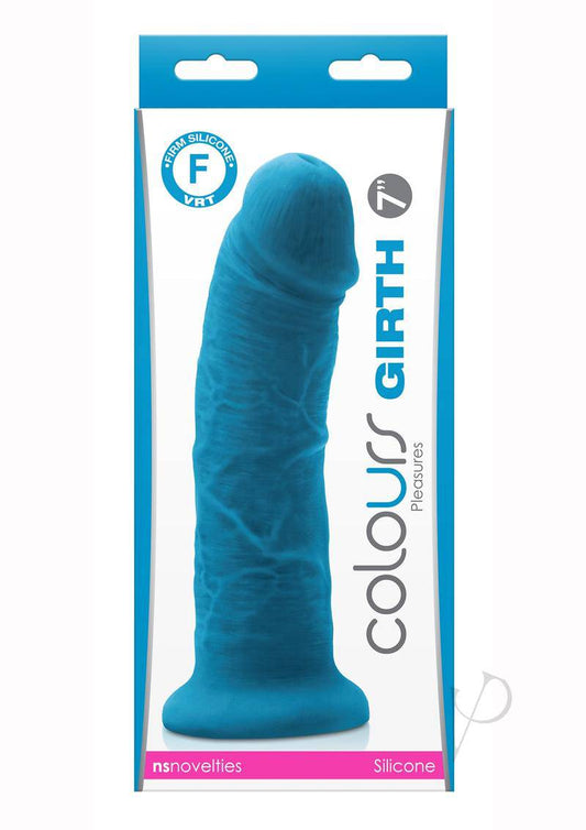 Colours Girth Silicone Dildo 7in - Blue