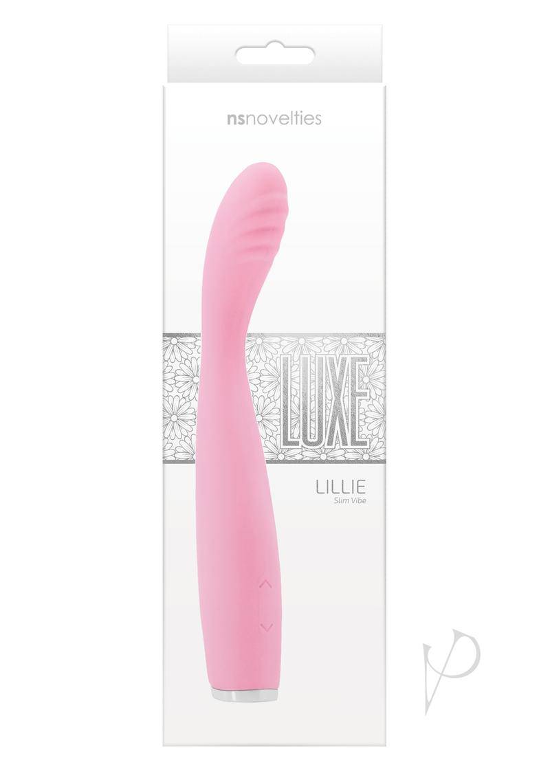 Luxe Lillie Silicone Rechargeable Vibrating Slim Wand Massager - Pink