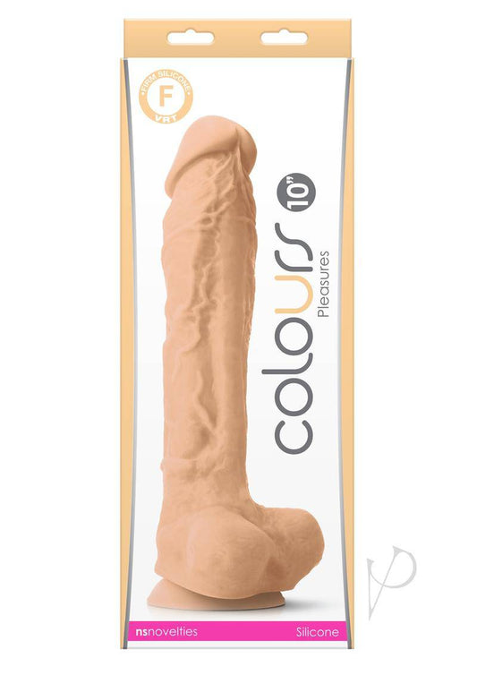 Colours Pleasures Silicone Dildo 10in - Vanilla