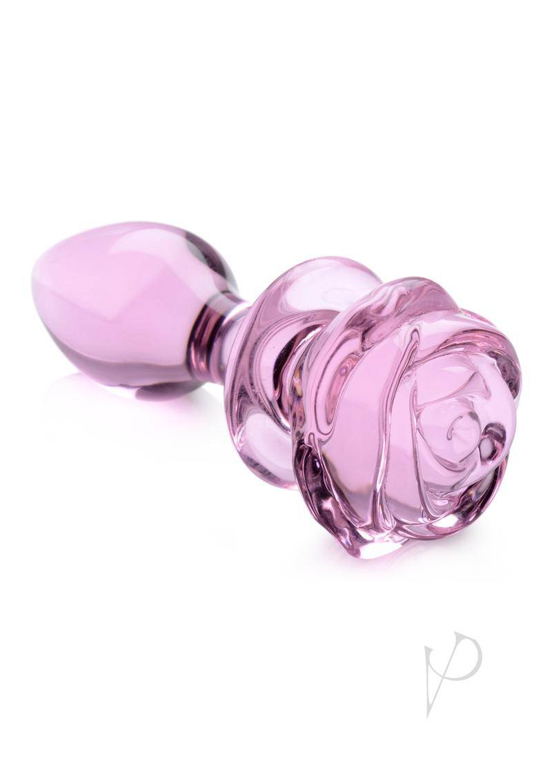 Booty Sparks Pink Rose Glass Plug Md - Chambre Rouge