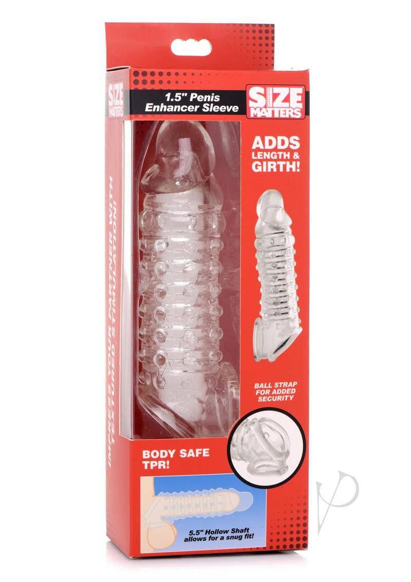 Size Matters Penis Enhancer Sleeve 1.5in - Clear