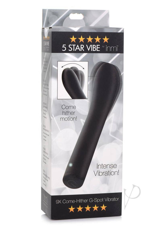 Inmi 5 Star Come Hither Silicone Rechargeable G-Spot Vibrator - Black