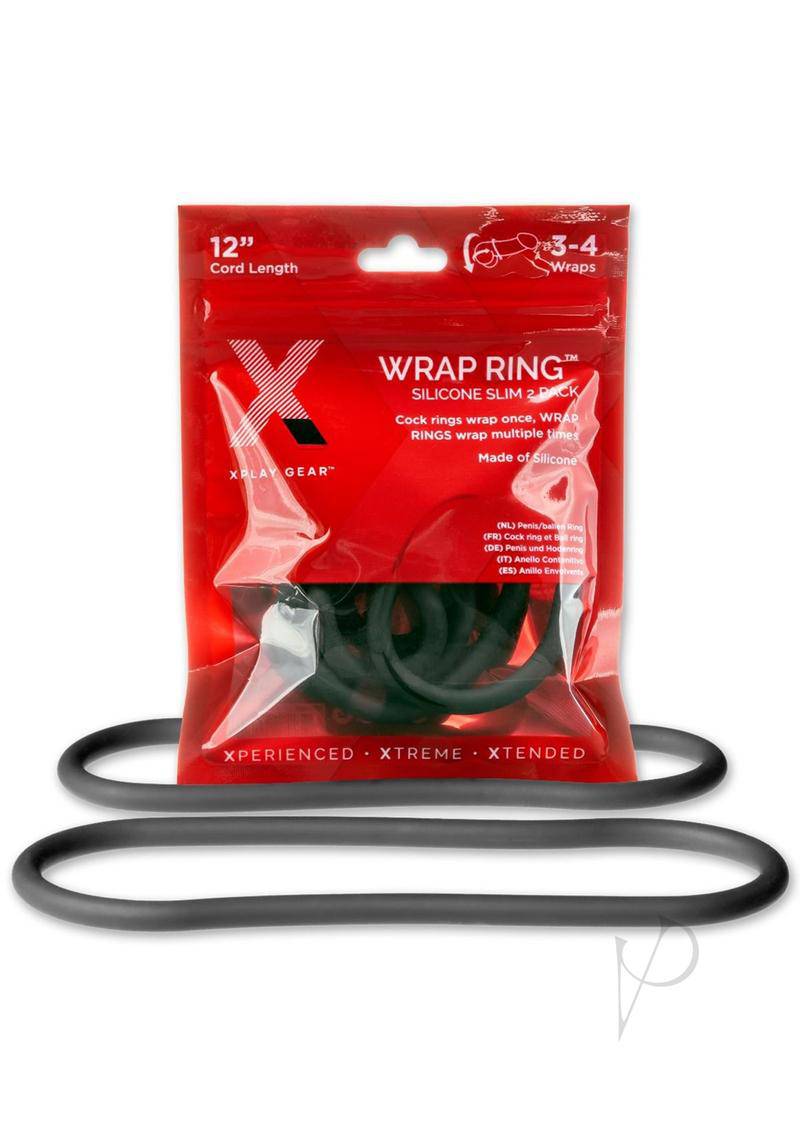 The Xplay Wrap Ring Silicone Slim 12in (2 pack) - Black