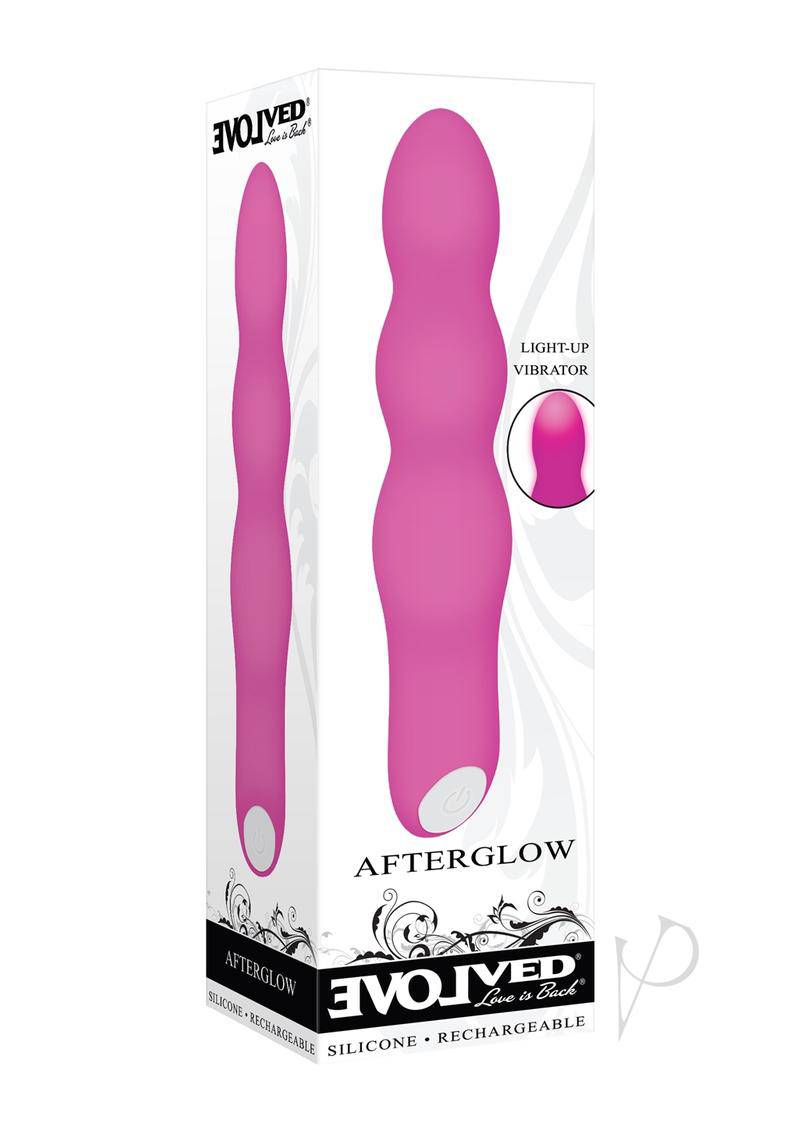 Afterglow Silicone Rechargeable Light-Up Vibrator - Pink