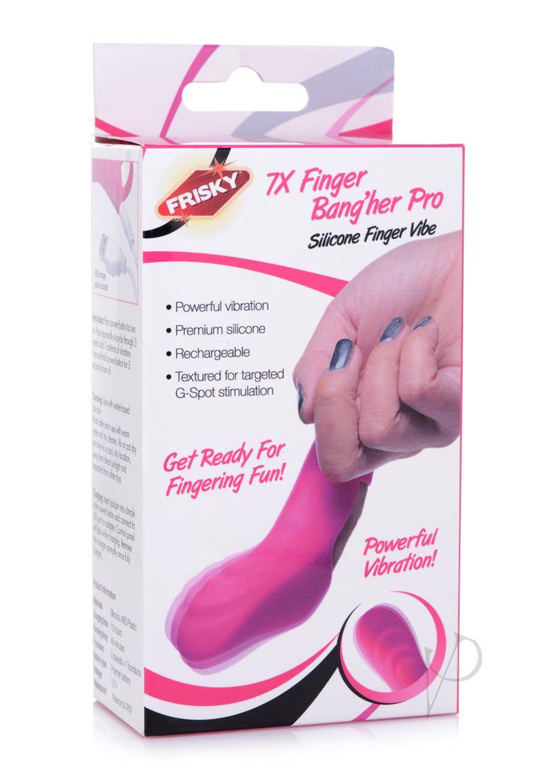 Frisky 7X Finger Bang`her Pro Silicone Rechargeable Finger Vibe - Pink