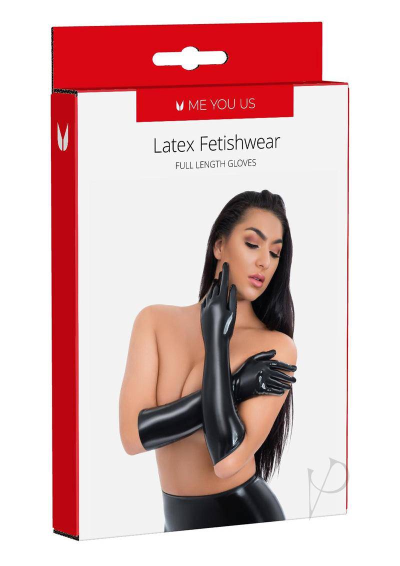 ME YOU US Latex Full Length Gloves - Small - Black