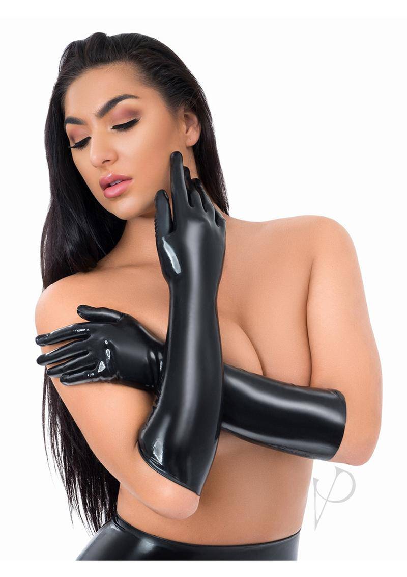 Myu Latex Full Length Glove Lg Black - Chambre Rouge