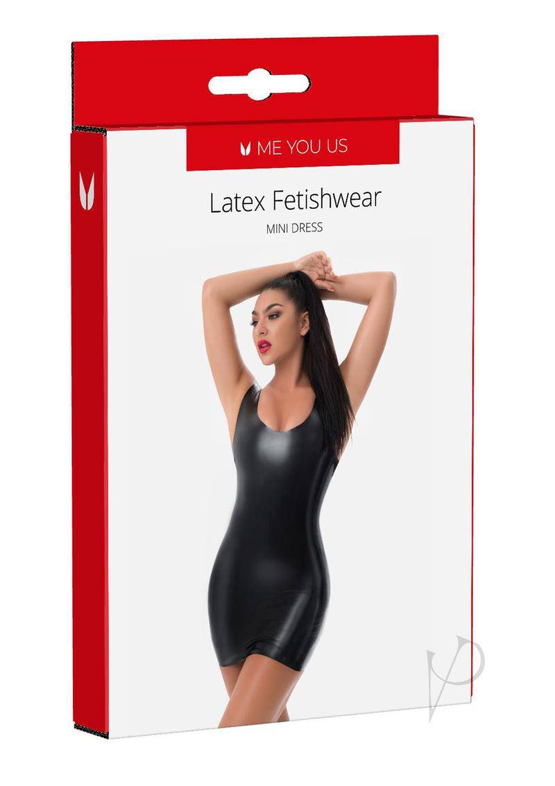 ME YOU US Latex Mini Dress - Medium - Black