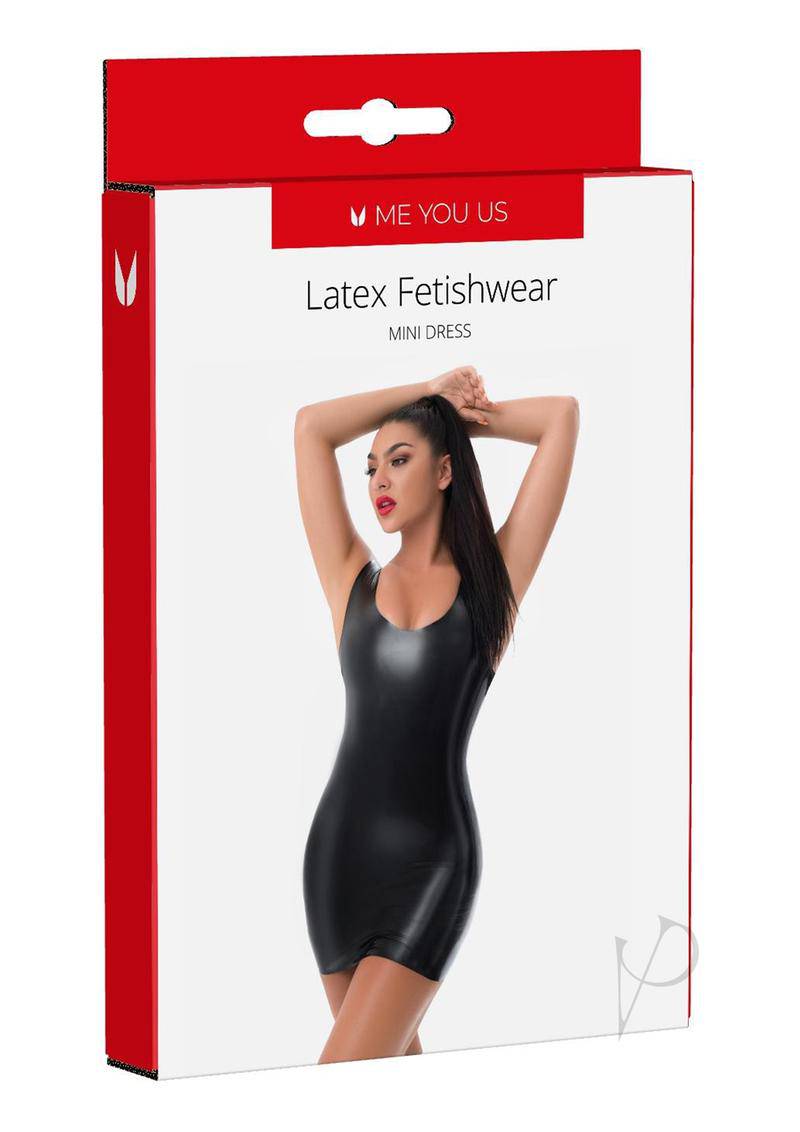 ME YOU US Latex Mini Dress - Large - Black