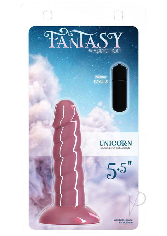 Addiction Fantasy Unicorn Silicone Dildo 5.5in - Pink