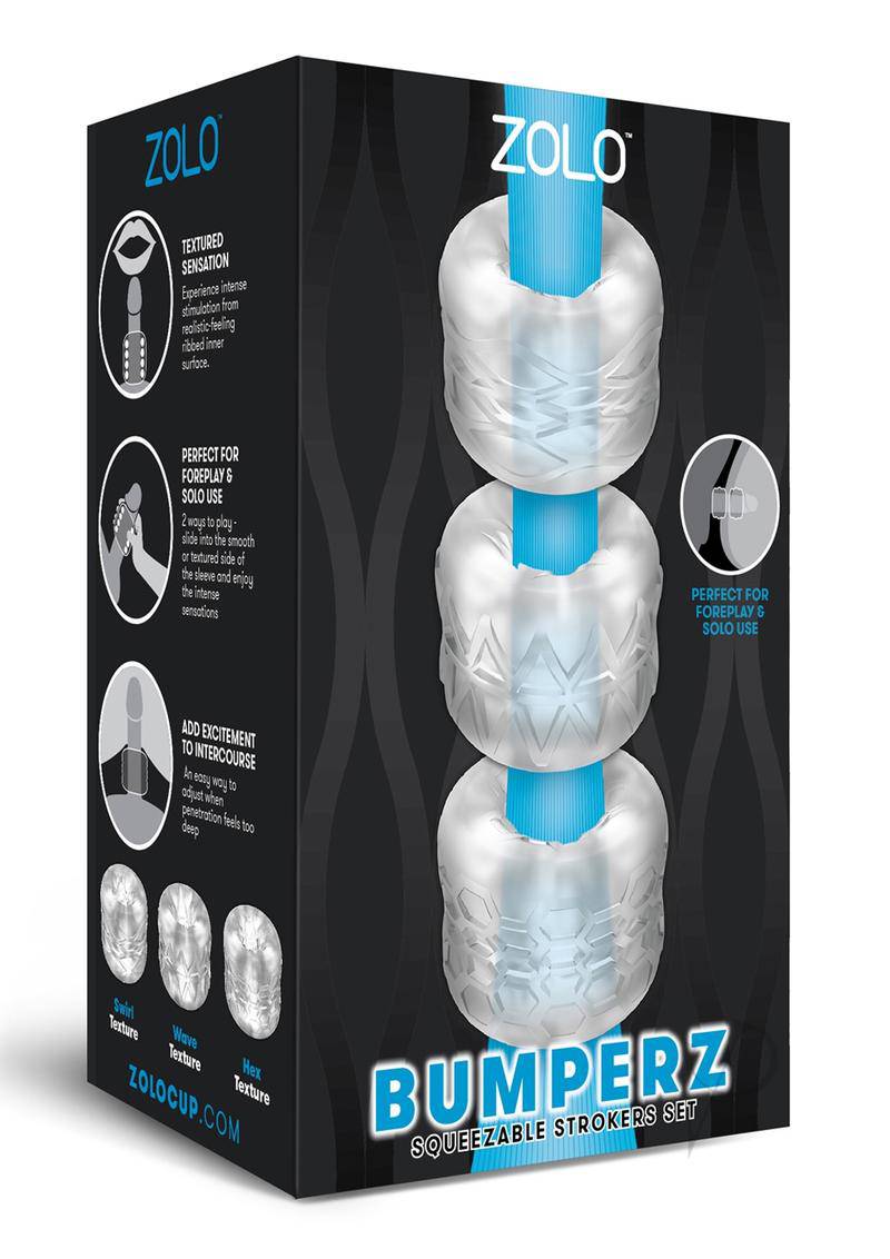 ZOLO Bumperz Strokers Masturbator Set (3 piece) - Clear