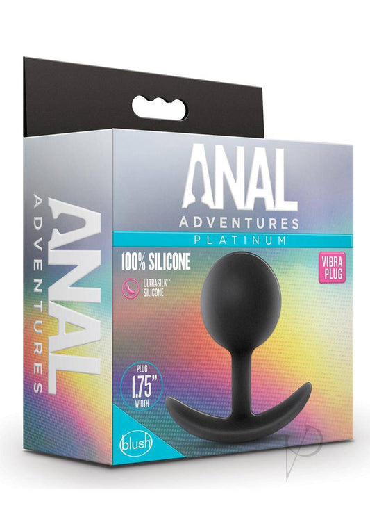 Anal Adventure Platinum Silicone Vibra Plug - Black