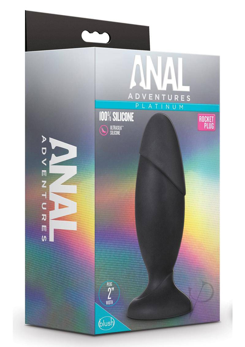 Anal Adventures Platinum Silicone Rocket Plug - Black