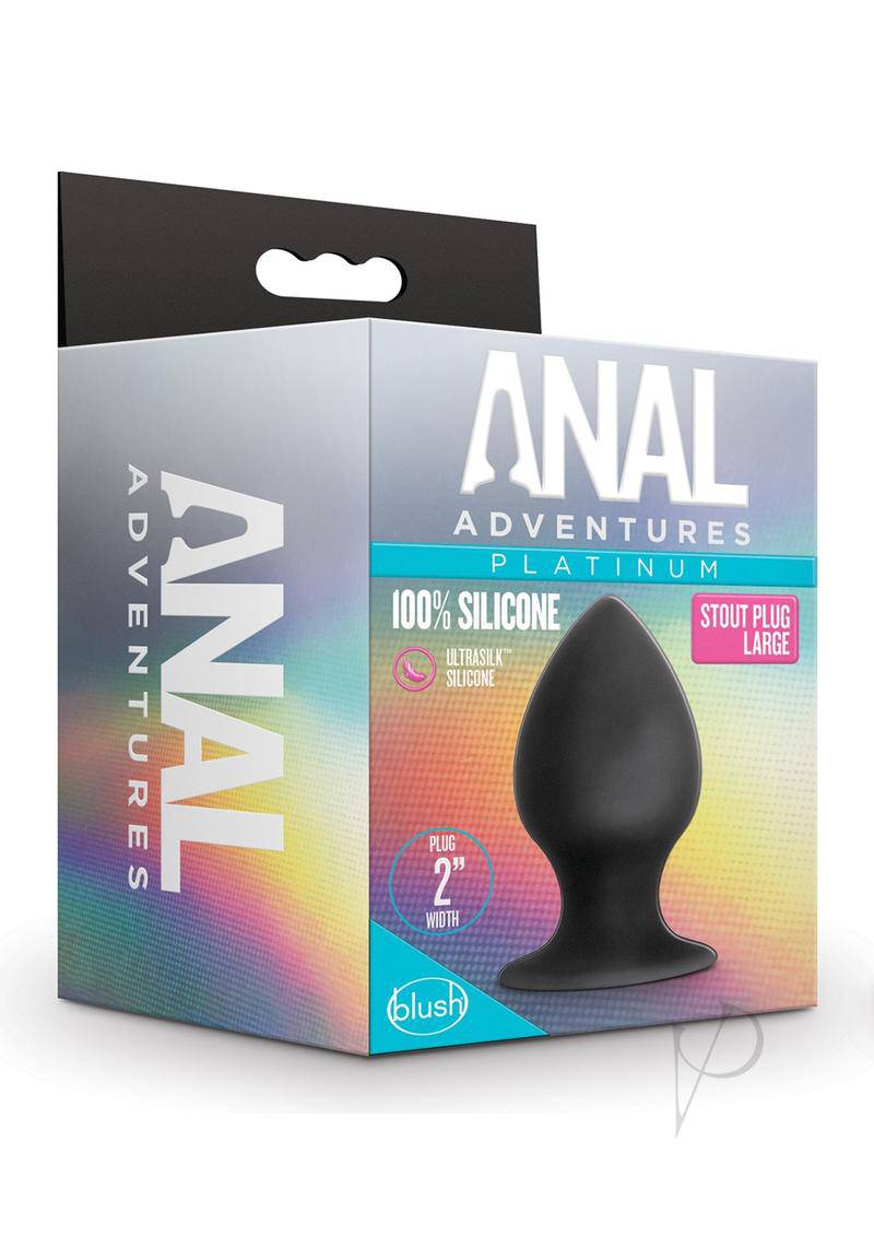 Anal Adventures Platinum Silicone Anal Stout Plug Large - Black