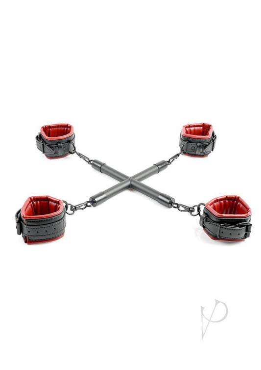 Saffron Hog Tie andamp; Cuff Set - Black/Red