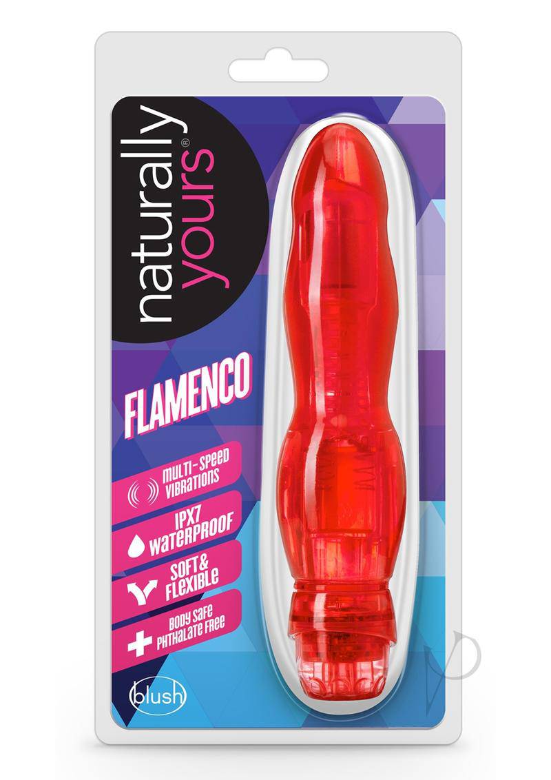 Naturally Yours Flamenco Vibrating Dildo 6.75in - Red