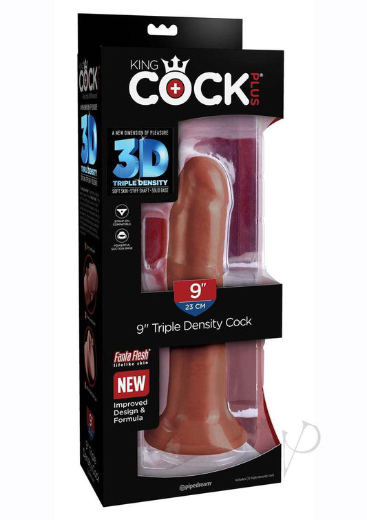 King Cock Plus Triple Density Dildo 8in - Chocolate