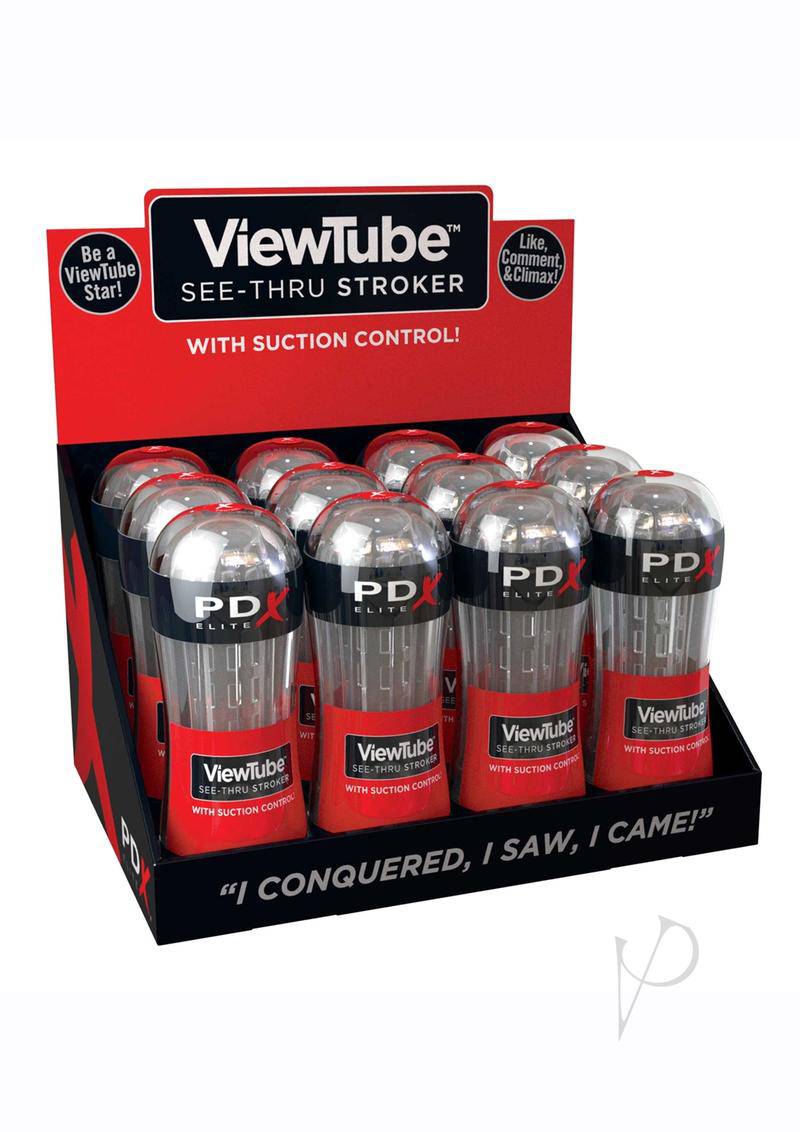 PDX Elite ViewTube Stroker Display (12 piece display) - Clear