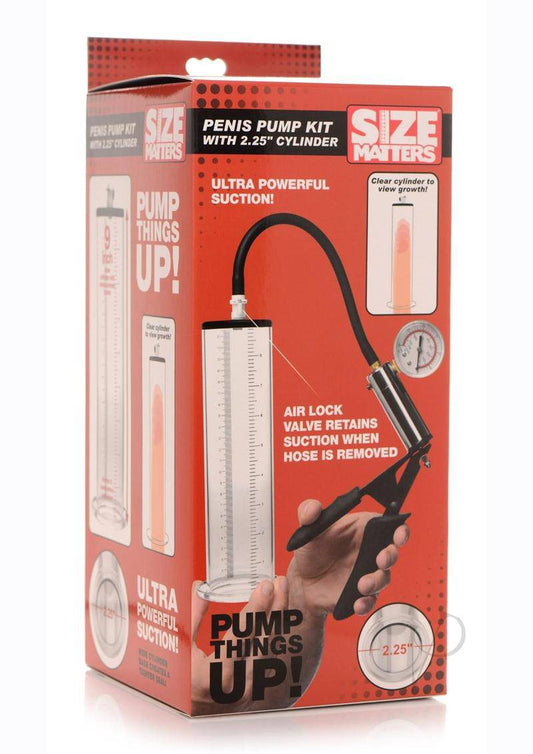 Size Matters Penis Pump Kit with Cylinder 2.25in - Clear