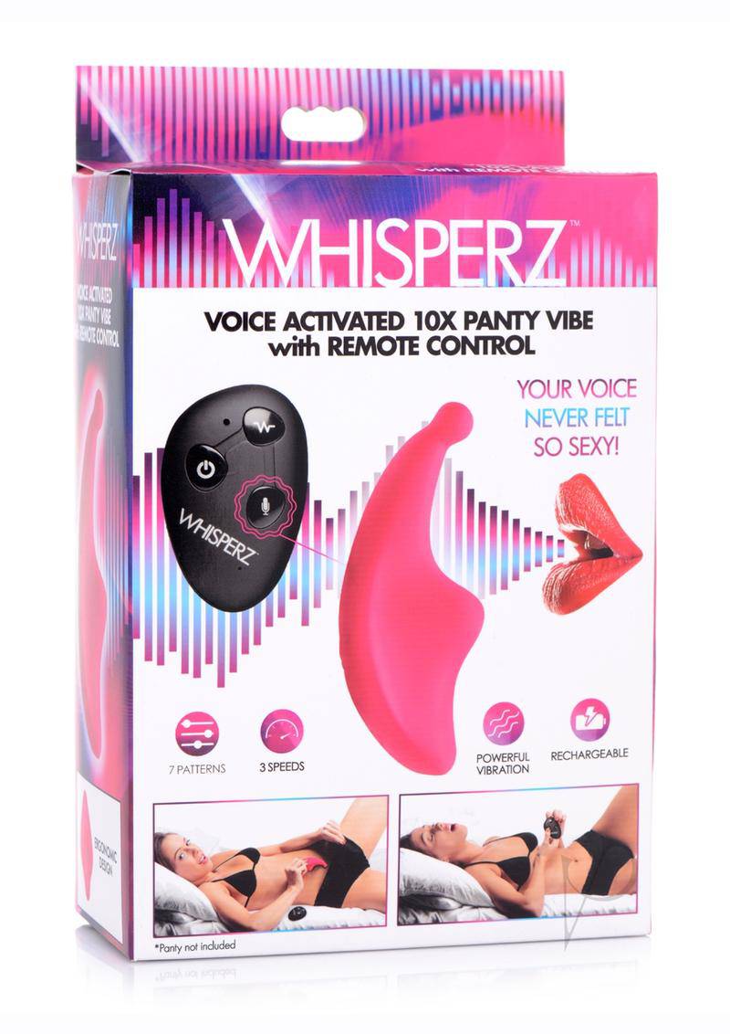 Whisperz Voice Activated 10X Panty Vibe with Remote Control - Pink