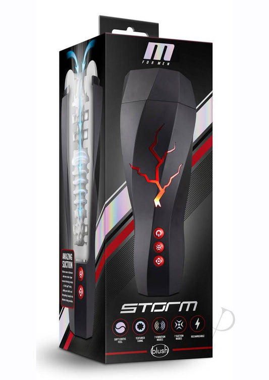 M For Men Storm Rechargeable Masturbator - Black/Red