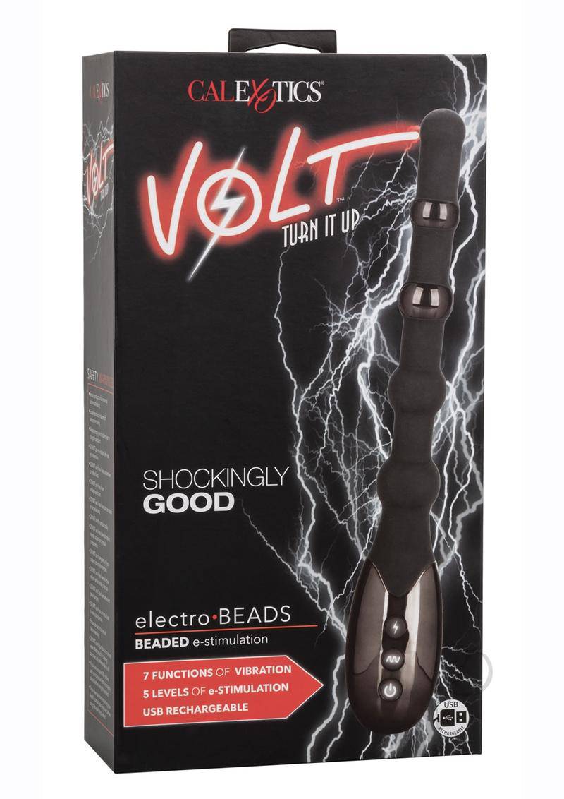 Volt Electro-Beads Rechargeable Silicone Wand with Remote Control - Black