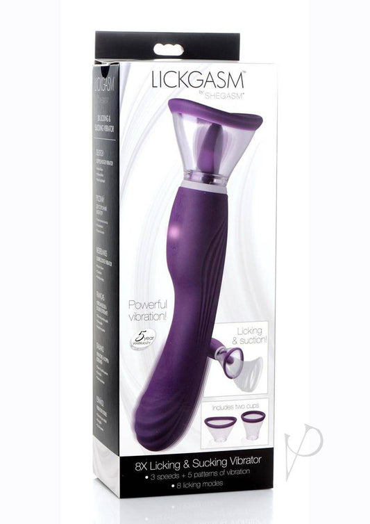 Inmi Shegasm Rechargeable Silicone Licking andamp; Sucking Vibrator - Purple