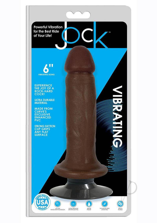 JOCK Vibrating Dildo 6in - Chocolate