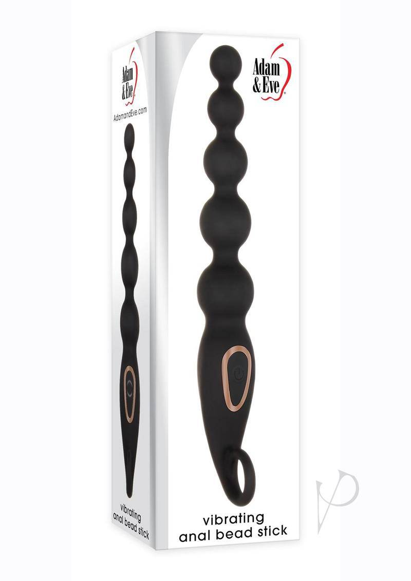 Adam andamp; Eve Rechargeable Silicone Vibrating Anal Bead Stick - Black