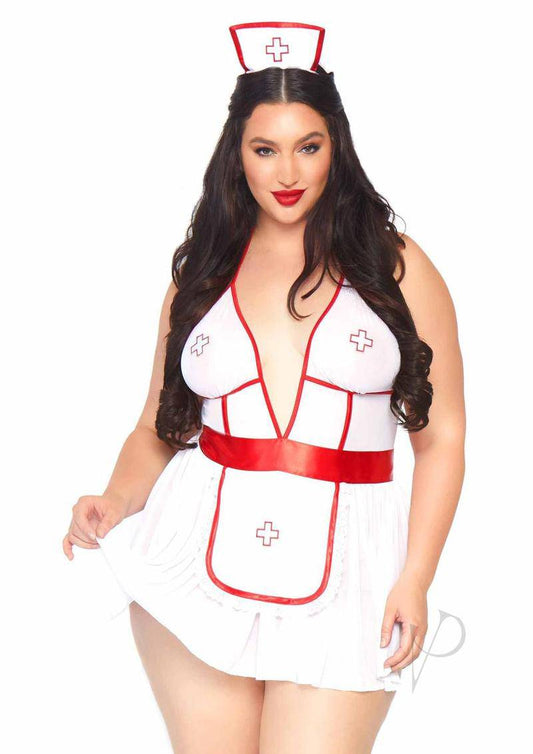 Leg Avenue Nightshift Nurse Set (3 piece) - White/Red