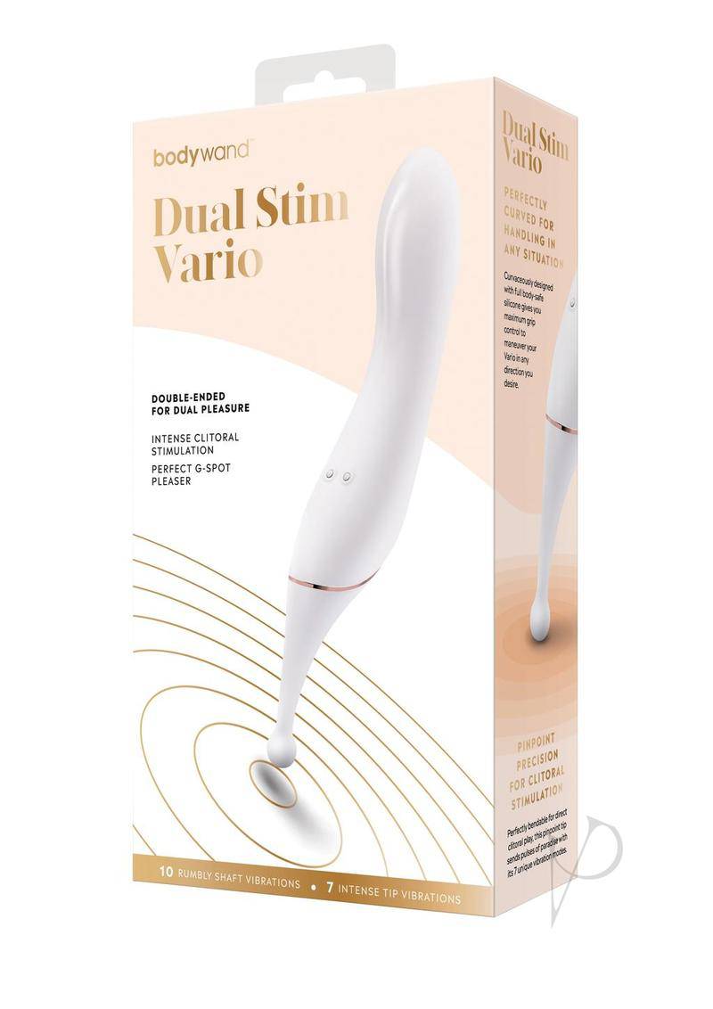 Bodywand Dual Stim Vario Silicone Vibrator - White/Gold