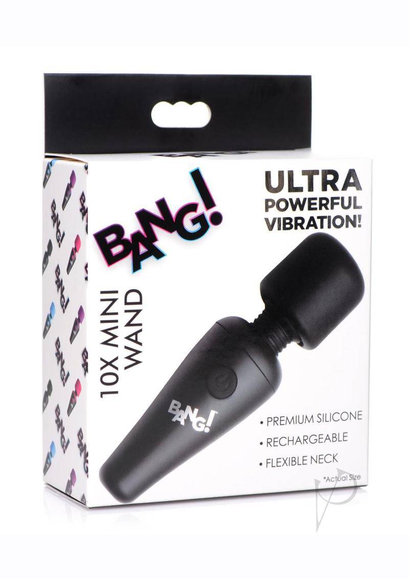 Bang! 10X Vibrating Mini Rechargeable Silicone Wand - Black