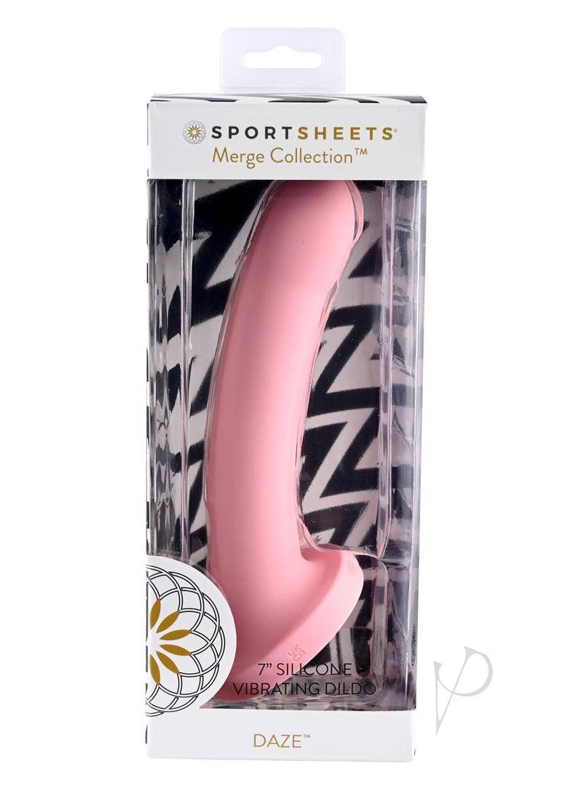 Daze Silicone Curved Dildo with Suction Cup 7in - Pink