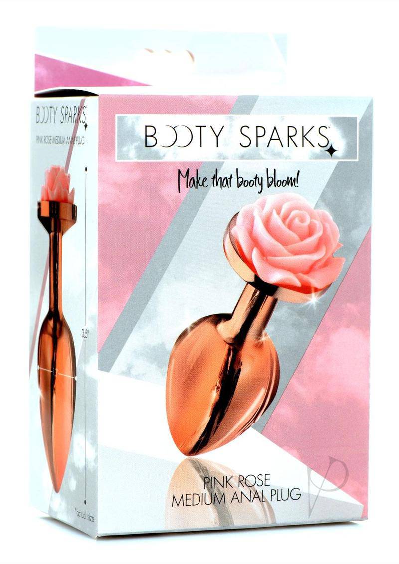 Booty Sparks Aluminum Anal Plug - Medium - Pink/Rose Gold